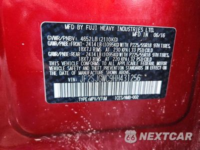 Zdjęcie 14 z 14 samochodu: 2017 SUBARU FORESTER 2.0XT TOURING VIN:JF2SJGWC9HH431256 - miniatura