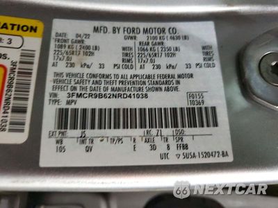 Zdjęcie 13 z 13 samochodu: 2022 FORD BRONCO SPORT BIG BEND VIN:3FMCR9B62NRD41038 - miniatura