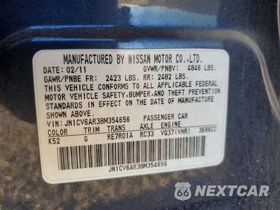 Zdjęcie 13 z 13 samochodu: 2011 INFINITI G37 SEDAN X VIN:JN1CV6AR3BM354656 - miniatura