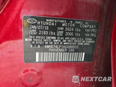 Zdjęcie 12 z 12 samochodu: 2017 HYUNDAI ELANTRA SE VIN:KMHD74LF1HU088805 - miniatura
