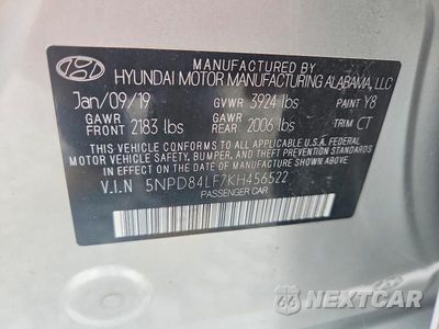 Zdjęcie 12 z 12 samochodu: 2019 HYUNDAI ELANTRA VALUE EDITION VIN:5NPD84LF7KH456522 - miniatura