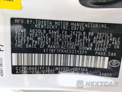 Zdjęcie 12 z 12 samochodu: 2014 TOYOTA CAMRY SE VIN:4T1BF1FK4EU311271 - miniatura