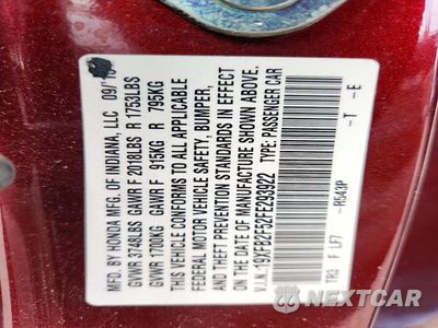 Zdjęcie 13 z 13 samochodu: 2015 HONDA CIVIC LX VIN:19XFB2F52FE293922 - miniatura
