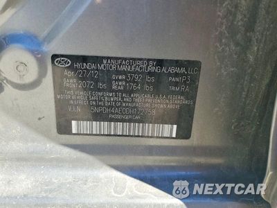 Zdjęcie 12 z 12 samochodu: 2013 HYUNDAI ELANTRA GLS VIN:5NPDH4AE0DH172758 - miniatura