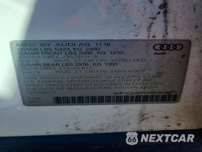 Zdjęcie 13 z 13 samochodu: 2017 AUDI Q5 PREMIUM VIN:WA1C2AFP0HA083575 - miniatura