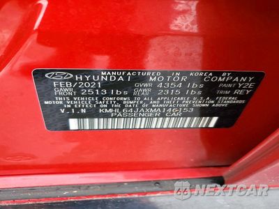 Zdjęcie 13 z 13 samochodu: 2021 HYUNDAI SONATA SEL VIN:KMHL64JAXMA146153 - miniatura