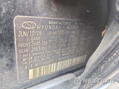 Zdjęcie 13 z 13 samochodu: 2006 HYUNDAI SANTA FE GLS VIN:KM8SC13D66U034140 - miniatura