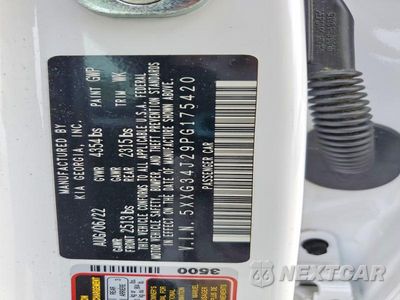Zdjęcie 12 z 12 samochodu: 2023 KIA K5 EX VIN:5XXG34J29PG175420 - miniatura