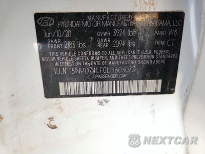 Zdjęcie 12 z 12 samochodu: 2020 HYUNDAI ELANTRA SE VIN:5NPD74LF0LH603073 - miniatura