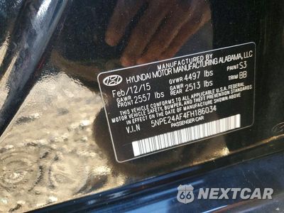 Zdjęcie 13 z 13 samochodu: 2015 HYUNDAI SONATA SE VIN:5NPE24AF4FH186034 - miniatura