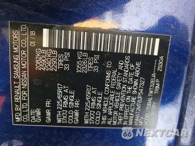 Zdjęcie 12 z 12 samochodu: 2018 NISSAN ROGUE SV VIN:KNMAT2MT8JP547327 - miniatura
