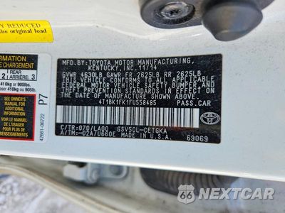 Zdjęcie 12 z 12 samochodu: 2015 TOYOTA CAMRY XLE V6 VIN:4T1BK1FK1FU558485 - miniatura