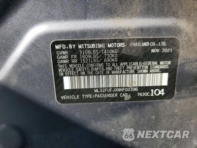 Zdjęcie 12 z 12 samochodu: 2022 MITSUBISHI MIRAGE G4 ES VIN:ML32FUFJXNHF02396 - miniatura