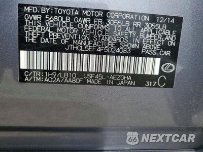 Zdjęcie 12 z 12 samochodu: 2015 LEXUS LS 460 VIN:JTHCL5EF4F5024083 - miniatura