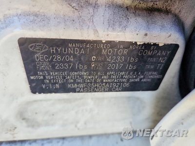 Zdjęcie 12 z 12 samochodu: 2005 HYUNDAI SONATA GLS VIN:KMHWF35H05A192106 - miniatura