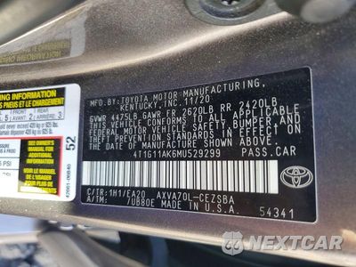 Zdjęcie 13 z 13 samochodu: 2021 TOYOTA CAMRY SE VIN:4T1G11AK6MU529299 - miniatura