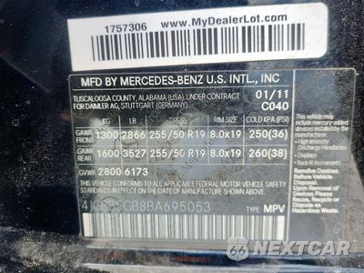 Zdjęcie 14 z 14 samochodu: 2011 MERCEDES-BENZ ML 350 VIN:4JGBB5GB8BA695053 - miniatura
