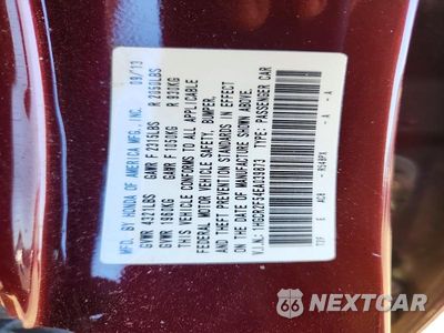 Zdjęcie 12 z 12 samochodu: 2014 HONDA ACCORD SPORT VIN:1HGCR2F54EA039873 - miniatura