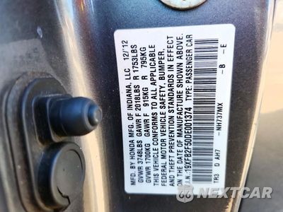 Zdjęcie 13 z 13 samochodu: 2013 HONDA CIVIC LX VIN:19XFB2F50DE001374 - miniatura