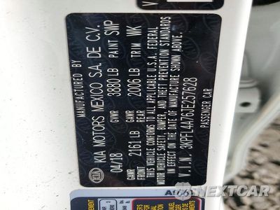 Zdjęcie 13 z 13 samochodu: 2018 KIA FORTE LX VIN:3KPFL4A76JE257628 - miniatura