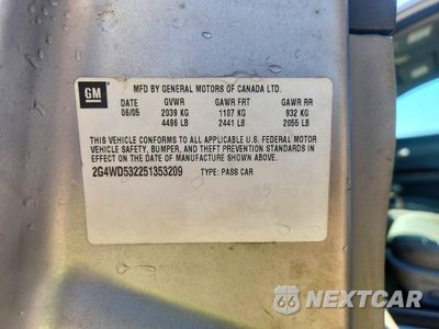 Zdjęcie 12 z 12 samochodu: 2005 BUICK LACROSSE CXL VIN:2G4WD532251353209 - miniatura
