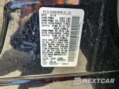 Zdjęcie 13 z 13 samochodu: 2014 NISSAN MURANO S VIN:JN8AZ1MW5EW531301 - miniatura