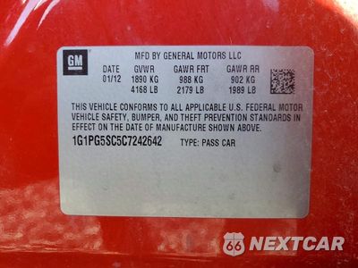 Zdjęcie 12 z 12 samochodu: 2012 CHEVROLET CRUZE LT VIN:1G1PG5SC5C7242642 - miniatura