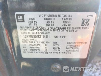 Zdjęcie 13 z 13 samochodu: 2012 CHEVROLET TRAVERSE LTZ VIN:1GNKRLED6CJ114411 - miniatura