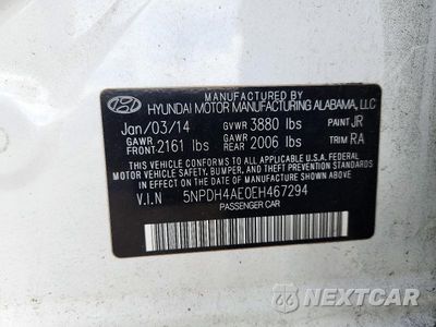 Zdjęcie 12 z 12 samochodu: 2014 HYUNDAI ELANTRA SE VIN:5NPDH4AE0EH467294 - miniatura