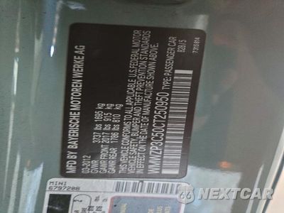 Zdjęcie 13 z 13 samochodu: 2012 MINI COOPER S VIN:WMWZP3C50CT250950 - miniatura
