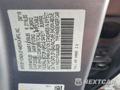 Zdjęcie 12 z 12 samochodu: 2018 HONDA ACCORD SPORT VIN:1HGCV1F30JA246226 - miniatura