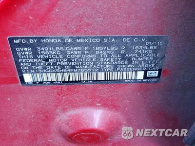 Zdjęcie 12 z 12 samochodu: 2015 HONDA FIT EX VIN:3HGGK5H84FM765512 - miniatura