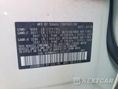 Zdjęcie 13 z 13 samochodu: 2020 SUBARU ASCENT TOURING VIN:4S4WMARD2L3465257 - miniatura