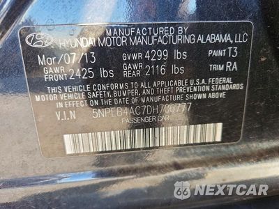 Zdjęcie 12 z 12 samochodu: 2013 HYUNDAI SONATA GLS VIN:5NPEB4AC7DH706777 - miniatura