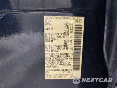 Zdjęcie 14 z 14 samochodu: 2017 NISSAN MURANO S VIN:5N1AZ2MH3HN184074 - miniatura