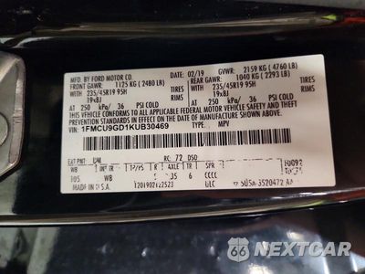 Zdjęcie 13 z 13 samochodu: 2019 FORD ESCAPE SE VIN:1FMCU9GD1KUB30469 - miniatura