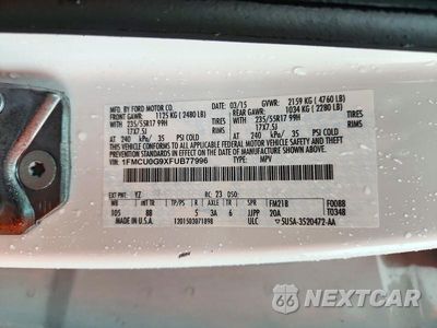 Zdjęcie 14 z 14 samochodu: 2015 FORD ESCAPE SE VIN:1FMCU0G9XFUB77996 - miniatura