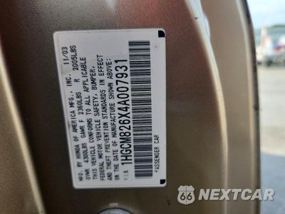 Zdjęcie 12 z 12 samochodu: 2004 HONDA ACCORD EX VIN:1HGCM826X4A007931 - miniatura