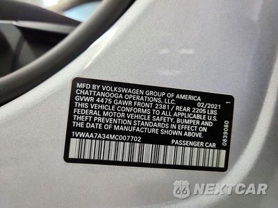Zdjęcie 12 z 12 samochodu: 2021 VOLKSWAGEN PASSAT S VIN:1VWAA7A34MC007702 - miniatura