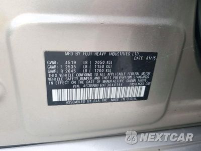 Zdjęcie 12 z 12 samochodu: 2015 SUBARU LEGACY 2.5I PREMIUM VIN:4S3BNBF6XF3044144 - miniatura