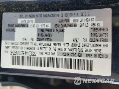 Zdjęcie 13 z 13 samochodu: 2017 MAZDA 3 SPORT VIN:3MZBN1U79HM103222 - miniatura