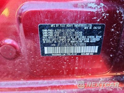 Zdjęcie 12 z 12 samochodu: 2014 SUBARU IMPREZA PREMIUM VIN:JF1GJAD62EH019891 - miniatura