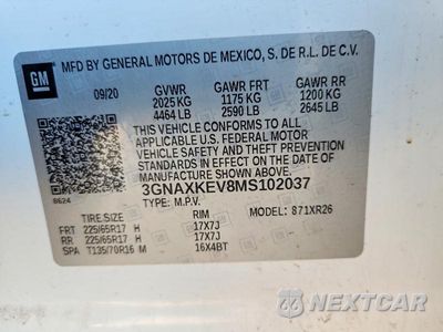 Zdjęcie 13 z 13 samochodu: 2021 CHEVROLET EQUINOX LT VIN:3GNAXKEV8MS102037 - miniatura