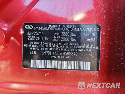 Zdjęcie 12 z 12 samochodu: 2015 HYUNDAI ELANTRA SE VIN:5NPDH4AE3FH565849 - miniatura