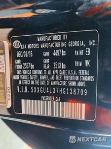 Zdjęcie 12 z 12 samochodu: 2017 KIA OPTIMA EX VIN:5XXGU4L37HG138709 - miniatura
