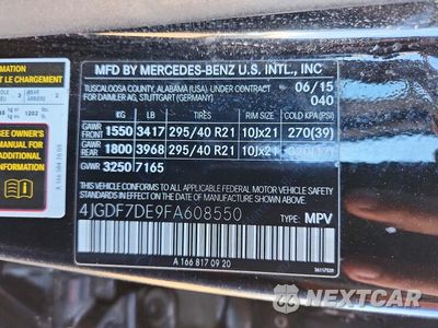 Zdjęcie 13 z 13 samochodu: 2015 MERCEDES-BENZ GL 550 4MATIC VIN:4JGDF7DE9FA608550 - miniatura