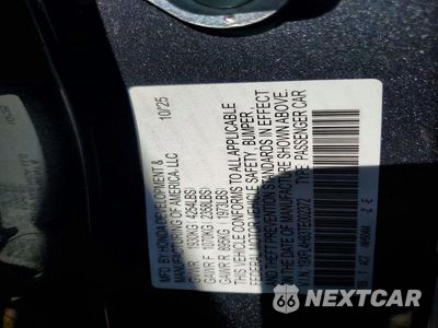Zdjęcie 13 z 13 samochodu: 2026 HONDA CIVIC SPORT VIN:19XFL4H83TE002372 - miniatura