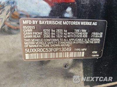 Zdjęcie 14 z 14 samochodu: 2015 BMW X5 XDRIVE35I VIN:5UXKR0C53F0P13049 - miniatura