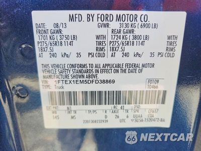 Zdjęcie 12 z 12 samochodu: 2013 FORD F150 SUPER CAB VIN:1FTEX1EM5DFD38869 - miniatura