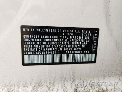 Zdjęcie 13 z 13 samochodu: 2018 VOLKSWAGEN GOLF SPORTWAGEN S VIN:3VWD17AU3JM766860 - miniatura